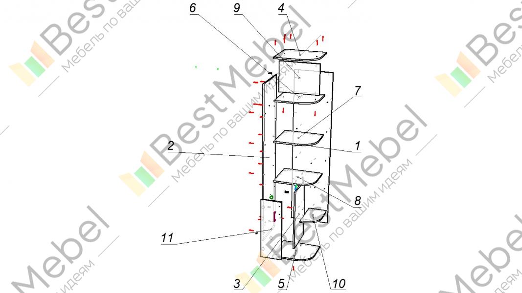 Схема сборки углового стеллажа - 89 фото