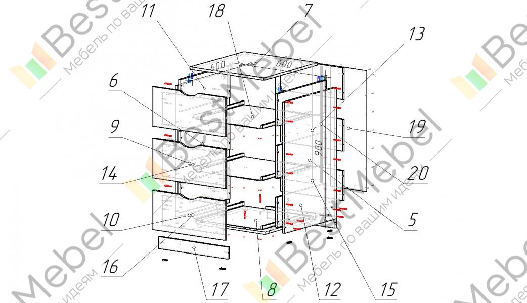 Схема сборки комода к 5 - 90 фото