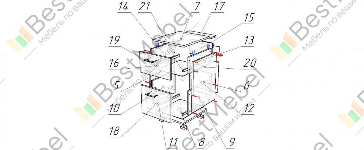 Прикроватная тумбочка с подсветкой nina bms