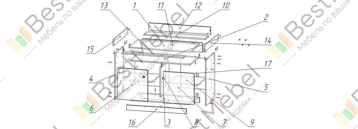 Пеленальный комод Алиса 10.10 BMS