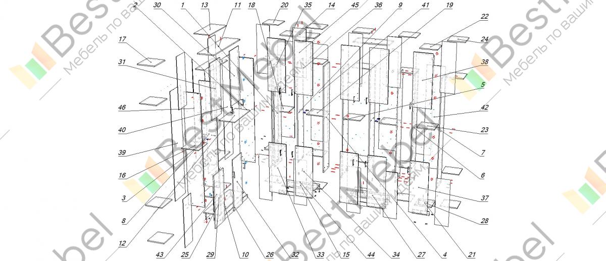 Схема сборки шкаф угловой универсальный