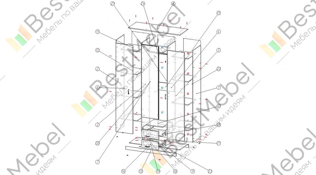 Схема сборки комода ронда