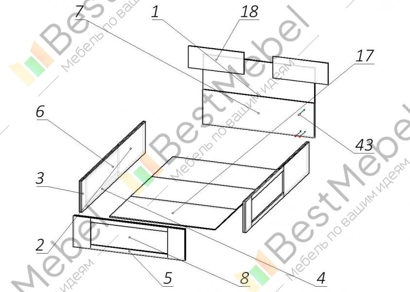 Схема сборки мягкой кровати