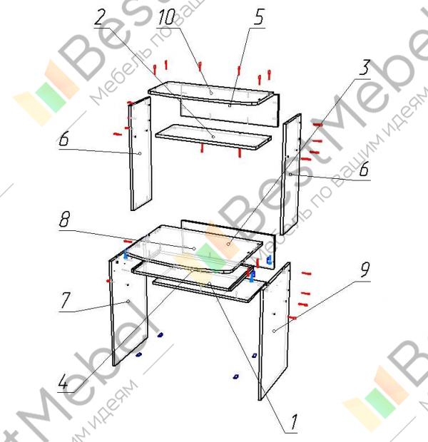 Схема сборки компьютерного стола ск 5