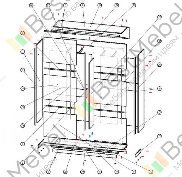 Сборочные чертежи шкафов купе