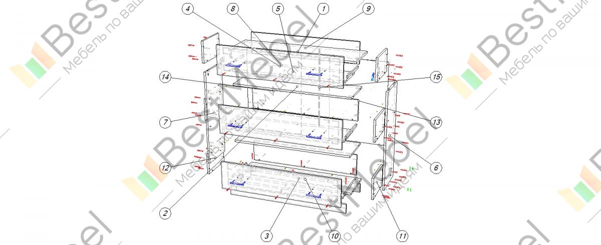 Комод бася 4 ящика схема сборки