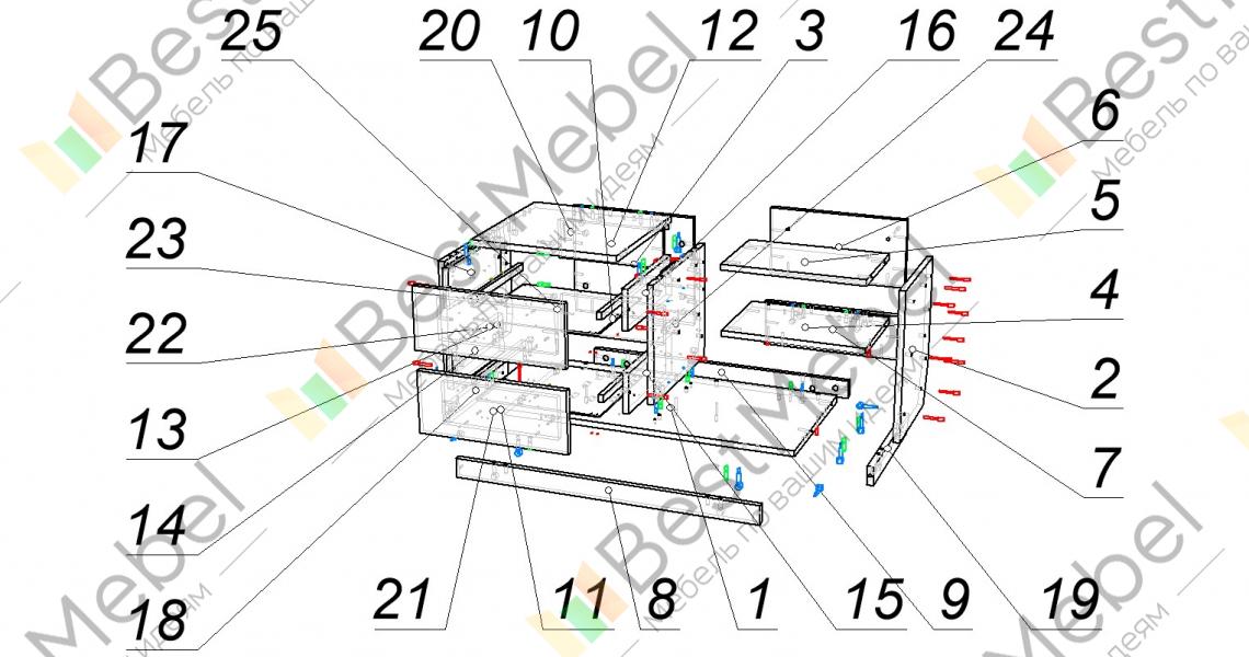 Схема сборки тумбы под - Дом Мебели.ру