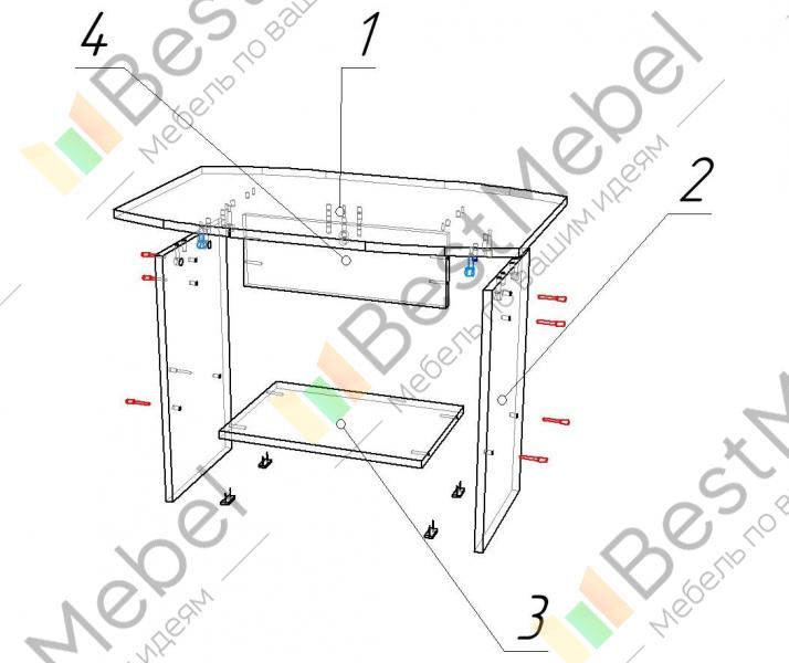 Сборка стола хьюстон тип 3