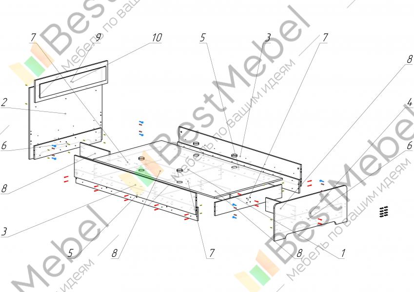 Схема сборки кровати немо
