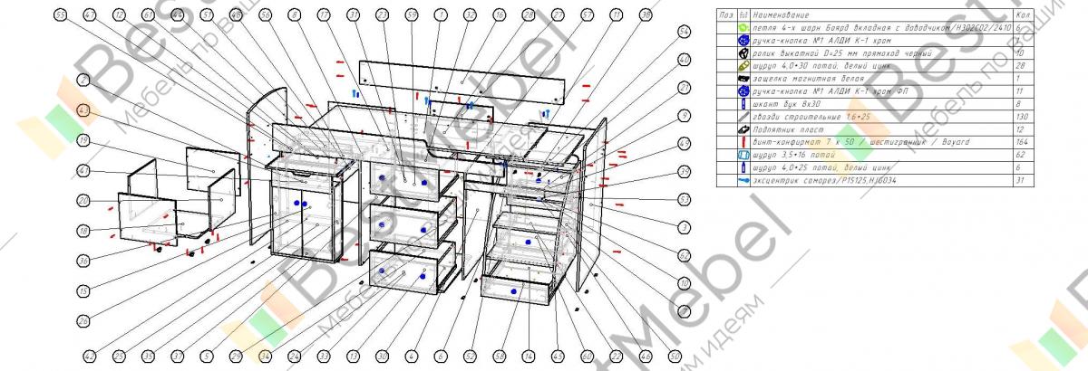 Кровать чердак юниор 4 схема сборки