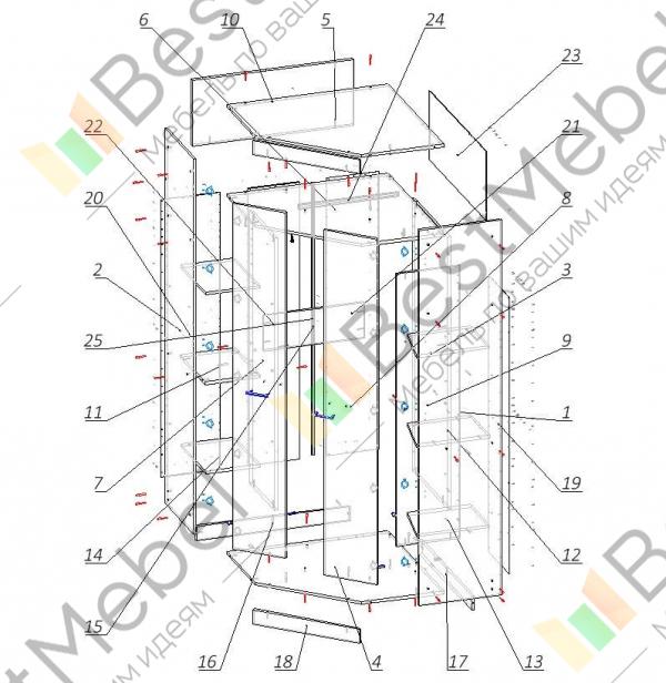 Угловой шкаф эскиз