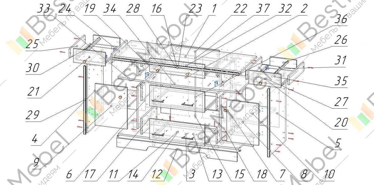 Схема сборки комода стенворд
