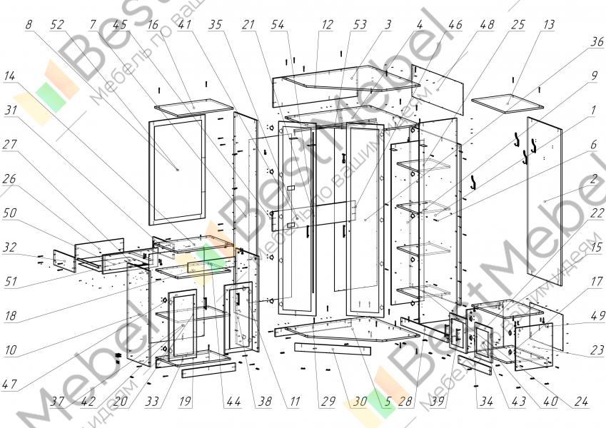 Шкаф угловой софия схема сборки