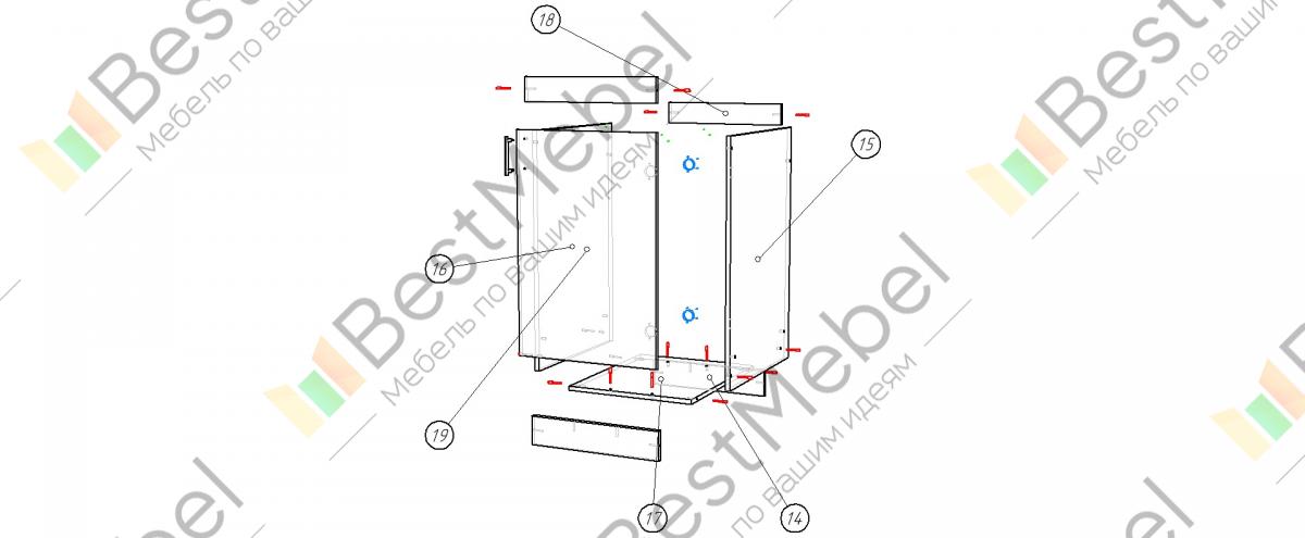 Схема сборки кухонной тумбы