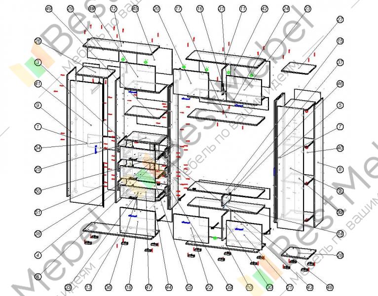 Шкаф дуэт 3 схема сборки