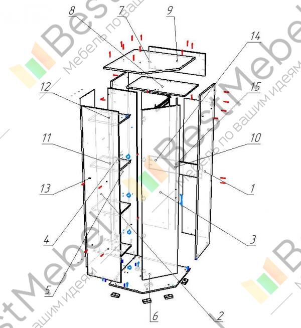 Шкаф дуэт 3 схема сборки