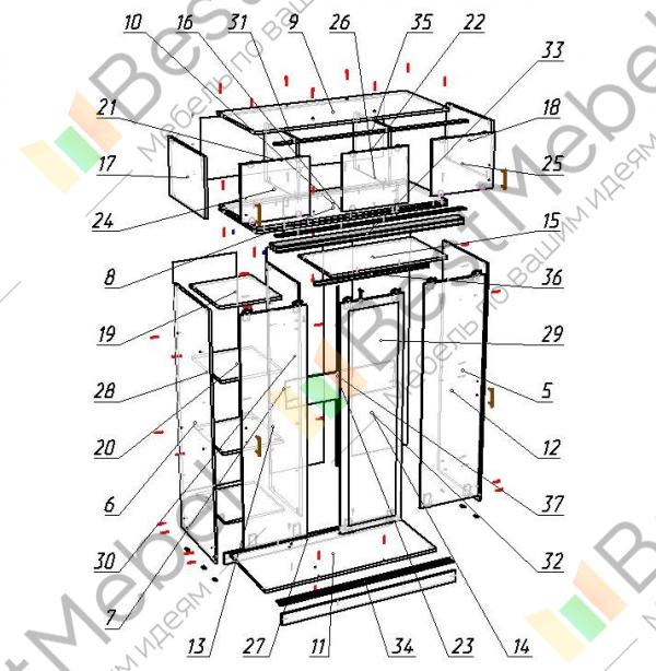Шкаф купе уют 5 схема сборки