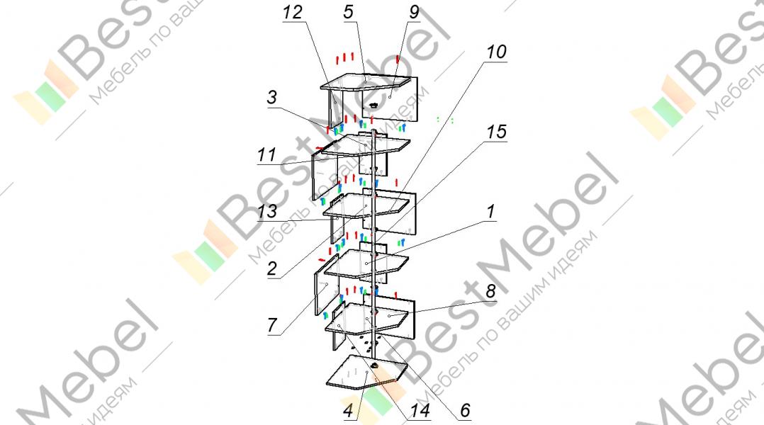 Схема сборки углового стеллажа - 89 фото