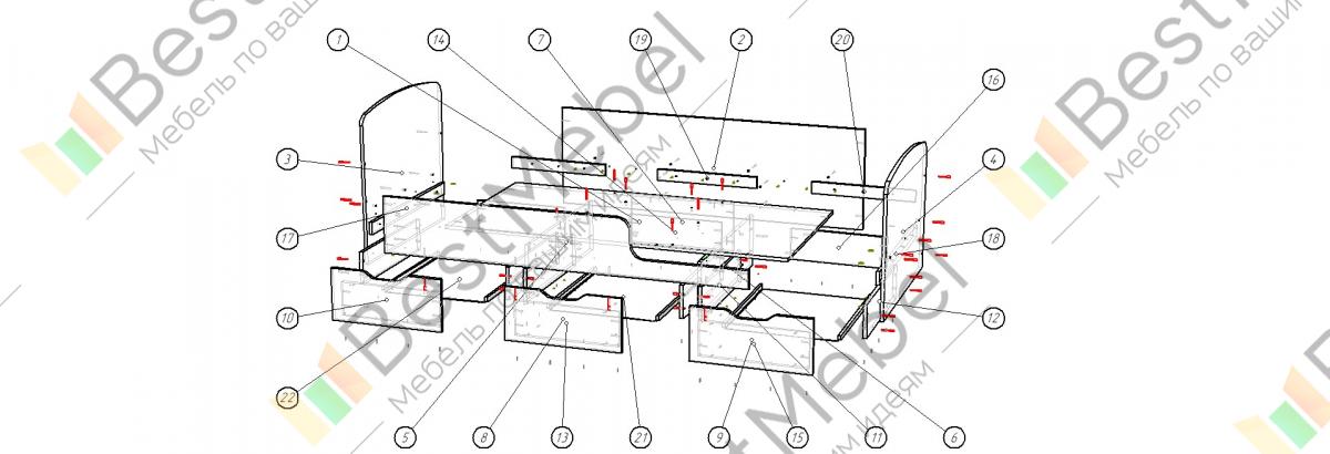 Кровать чердак малыш схема сборки