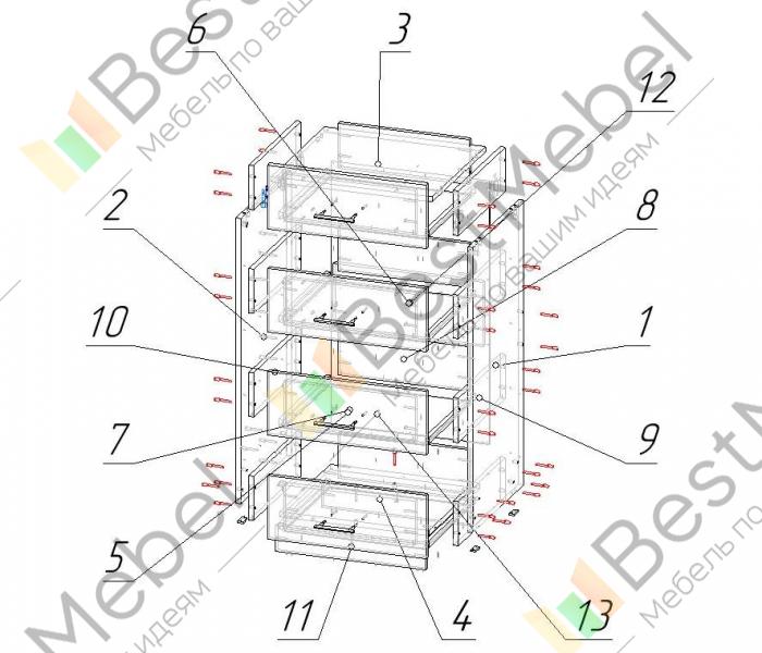 Схема сборки комода к 6