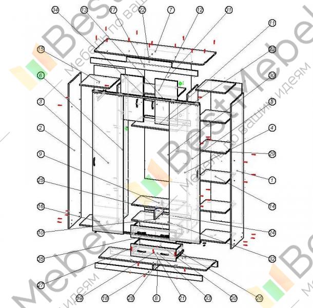 Шкаф купе уют 5 схема сборки