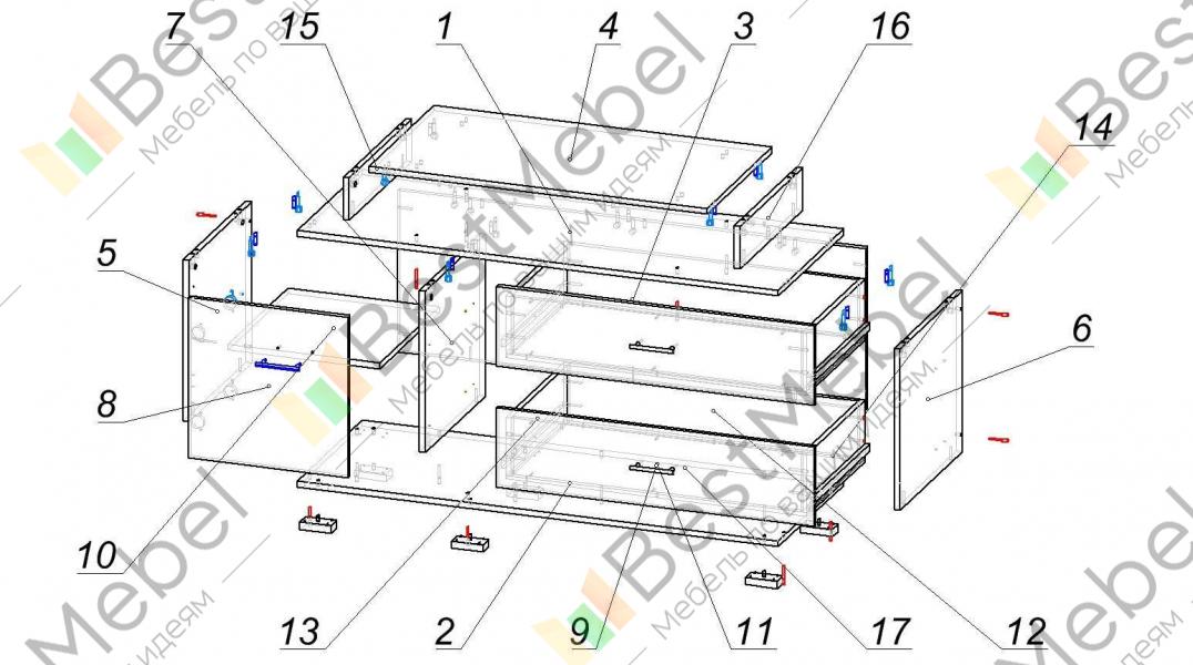 Тумба лофт 2 bms схема сборки фото Original-Mebel.ru