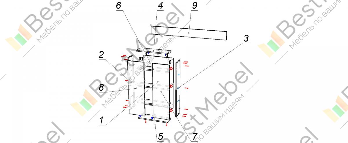 Схема сборки тумбы палермо 75