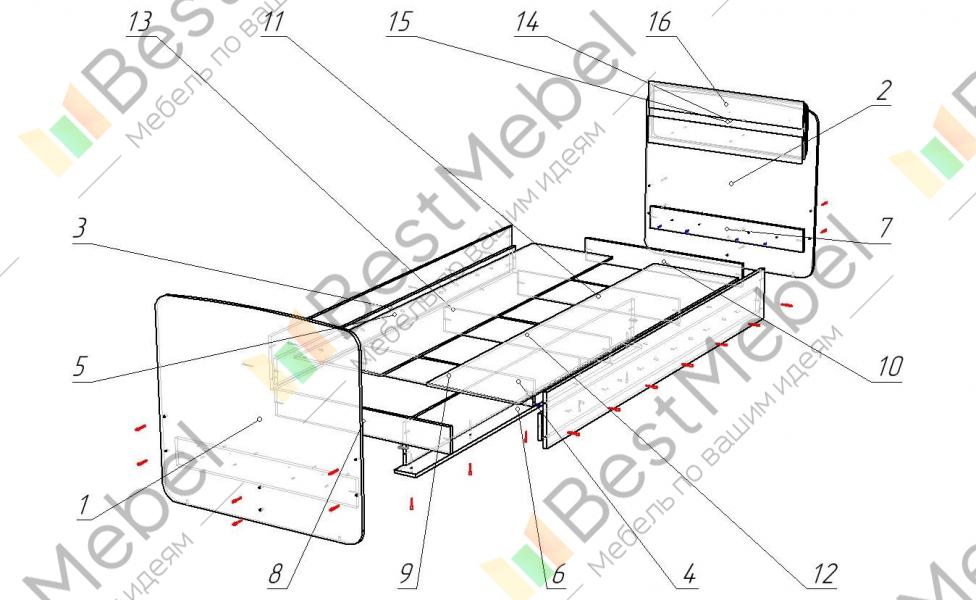 Как собрать кровать бриз 1