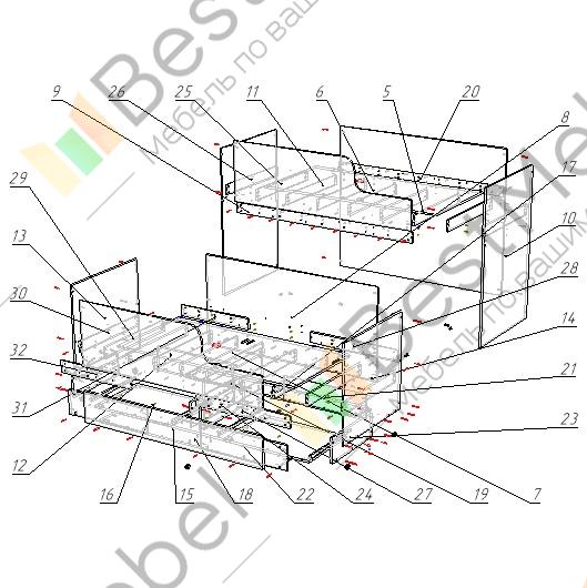 Схема сбора детской кровати