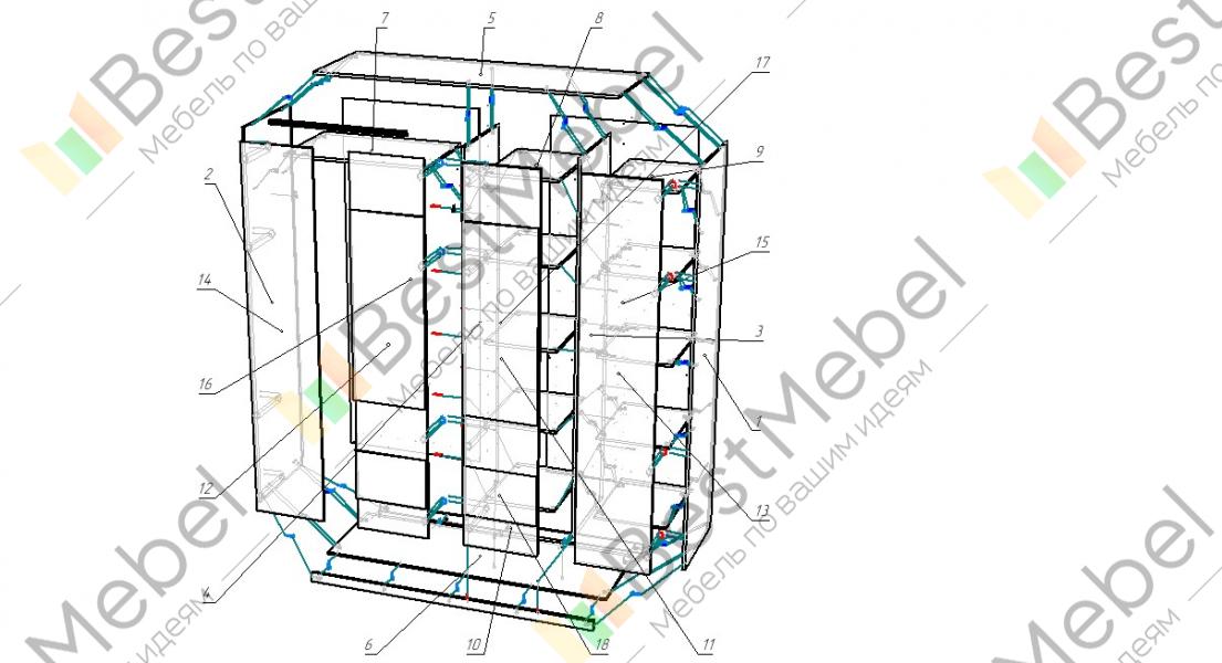 Схема сборки шкафа для одежды