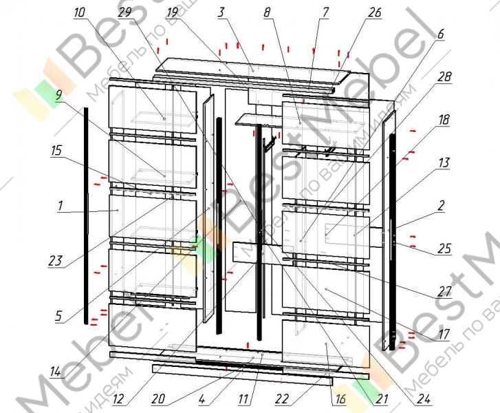 Сборка шкафа купе престиж