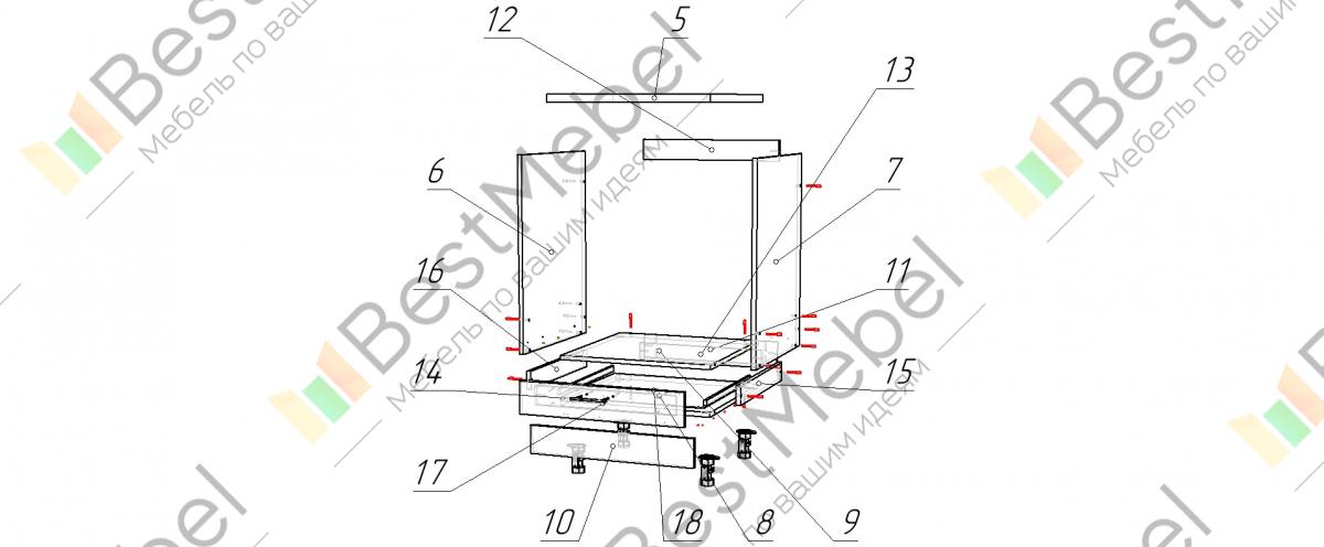 Шкаф под духовой шкаф схема сборки