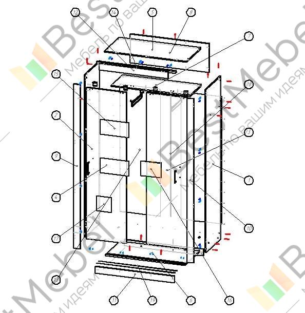 Шкаф купе ронда 1500 схема сборки