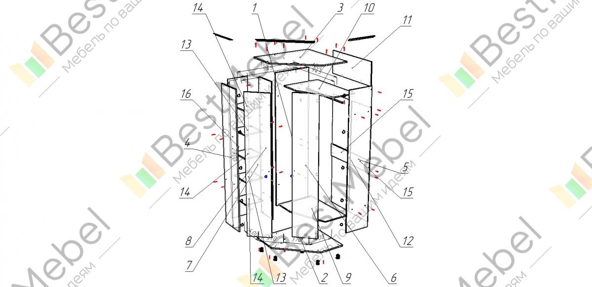 Угловой шкаф мелисса сборка