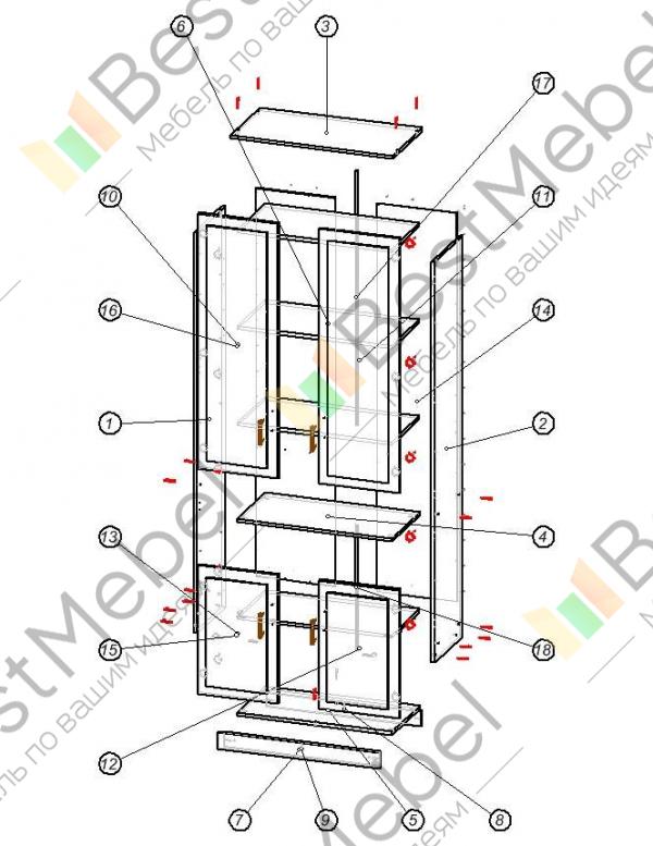 Шкаф купе консул 2400 схема сборки дверей