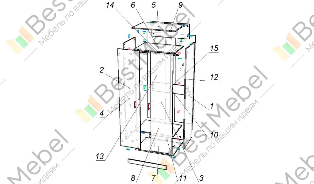 Схема шкафа платяного шкафа