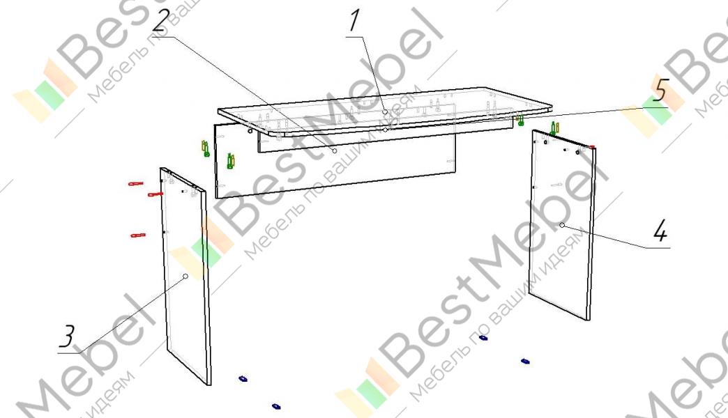 Стол письменный сити 1 схема сборки