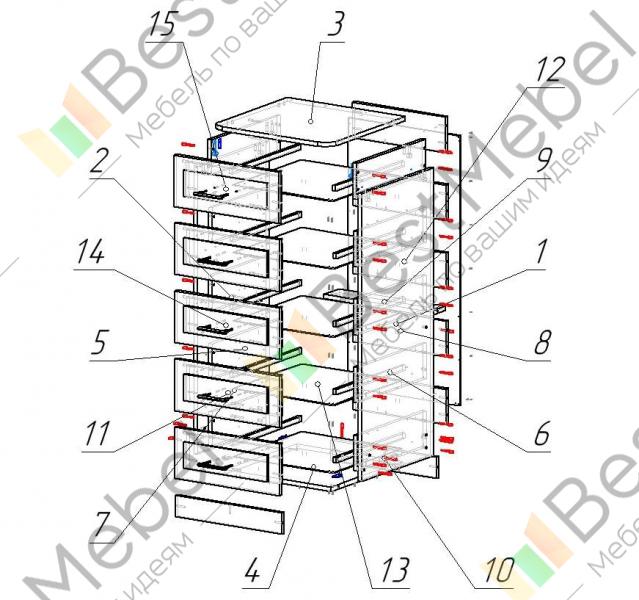 Комод логос схема сборки - фабрика Sosnova.ru