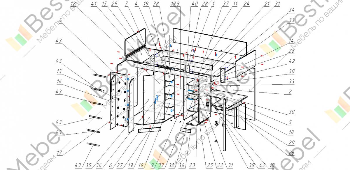Кровать чердак легенда 4 схема сборки