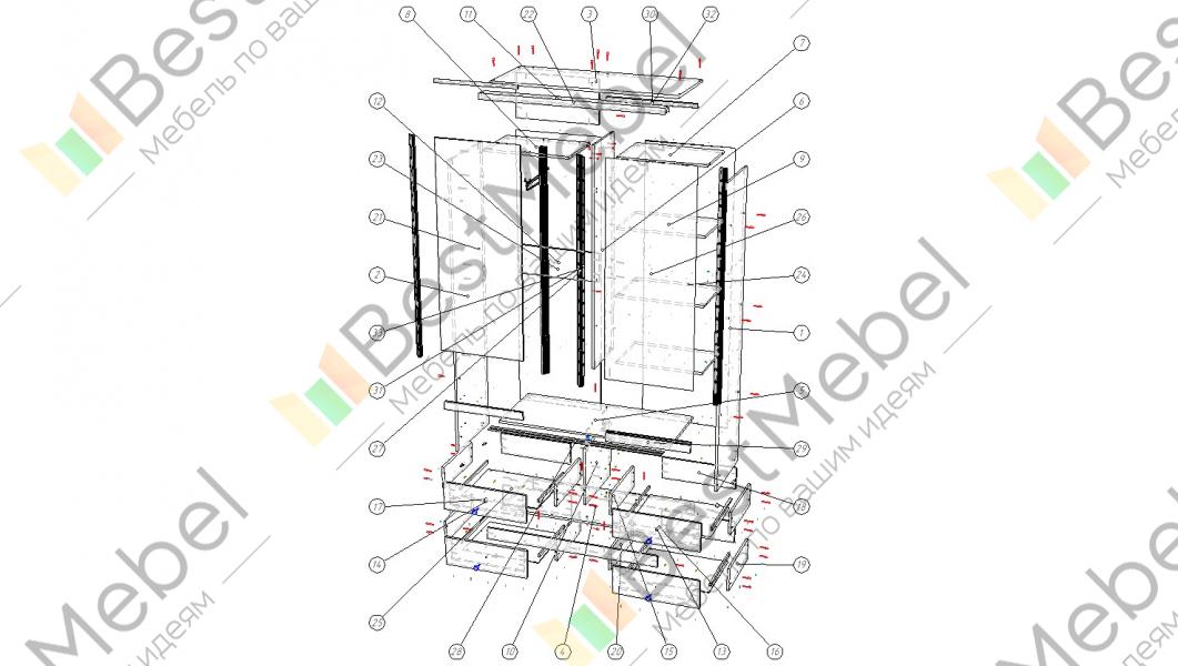 Шкаф купе франк схема сборки