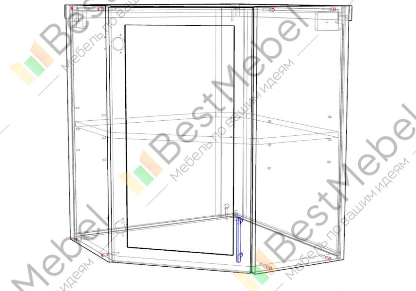 Навесной шкаф угловой прямой