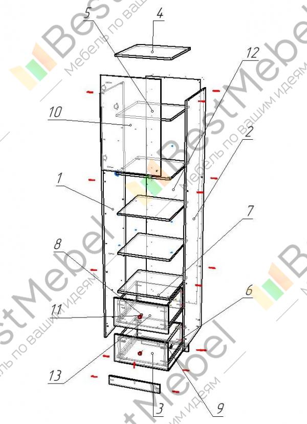 Распашной шкафПЕНАЛ Сборка в подарок