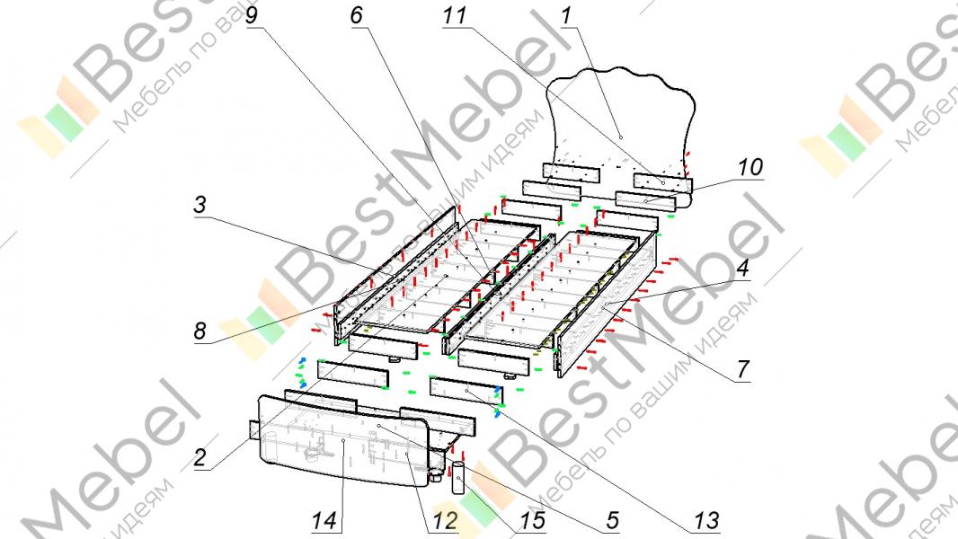 Кровать чердак бриз 1 схема сборки