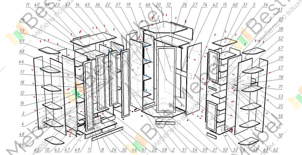 Схема сборки шкафа миллениум 2
