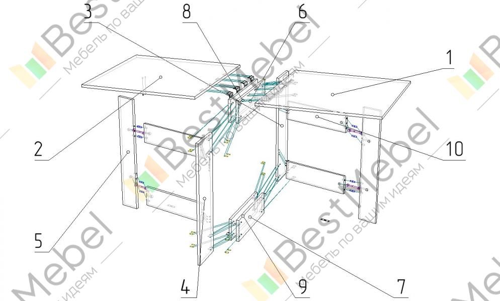 Кухонный стол кс 33 bms 1400х740х800