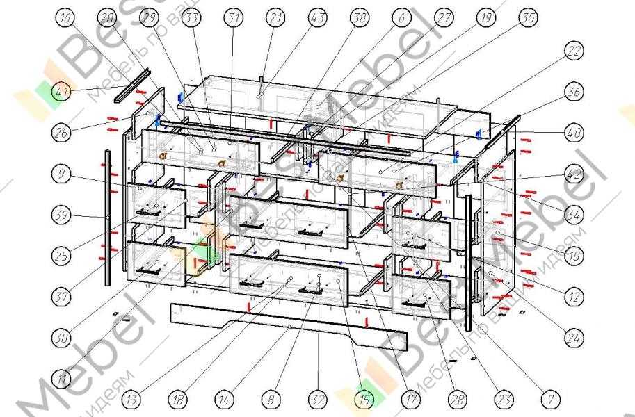 Схема сборки комода стенворд