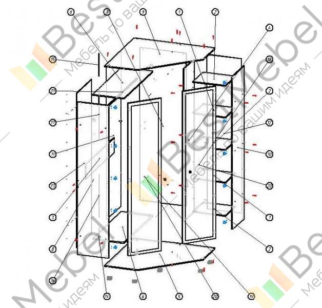 Шкаф вегас угловой схема сборки