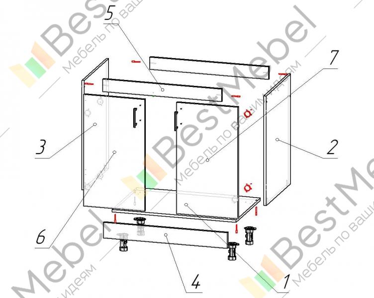 Как собрать тумбу под мойку 50 на 50