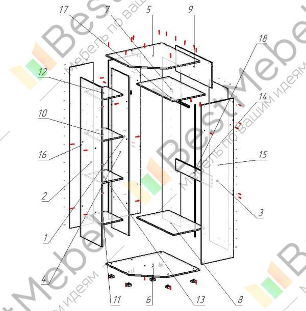 Инструкция по сборке шкаф угловой дуэт