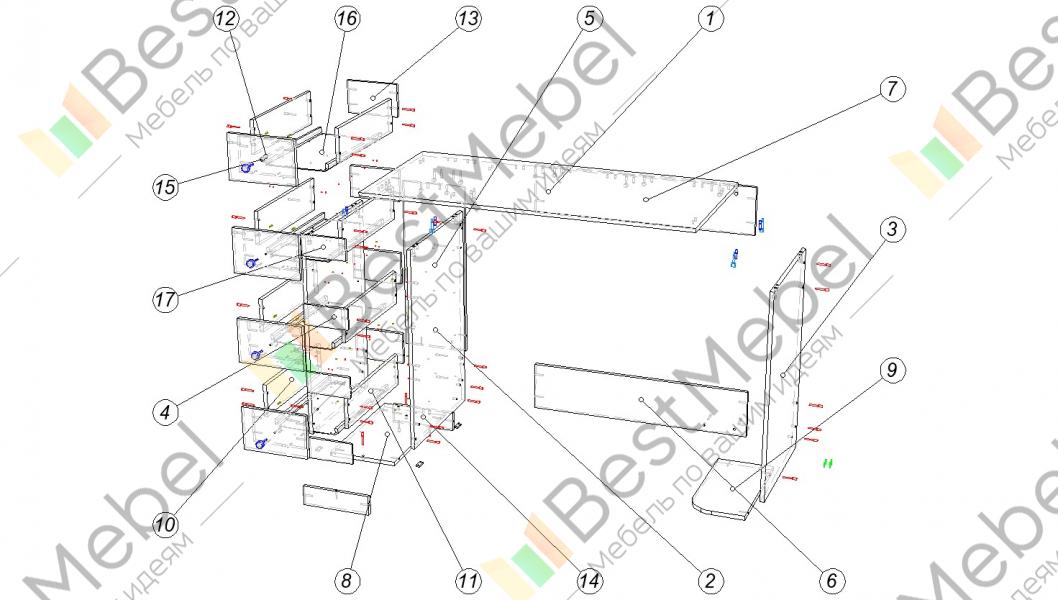 Стол компьютерный 1 миф схема сборки
